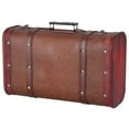 thumbnail image 1 of Antique Suitcase Portable Wooden Storage Chest Collection Ornaments Photography Props, 1 of 5
