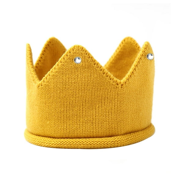 Zcyifa Kids' Crown Hat, Winter Warm Knitted Crown Headband, Birthday Hat