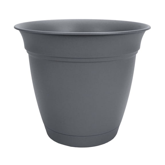HC Companies ECA12000 Eclipse Planter With Attached Saucer, 12 in, Warm Gray