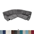 thumbnail image 6 of Eurhowing 5 Seat Recliner Sofa Cover, Soft Velvet Stretchable L-Shaped Sectional Couch Slipcovers, Corner Reclining Sofa Covers Furniture Protector, Grey, 6 of 13