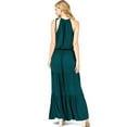 thumbnail image 4 of Love Stitch Women's High Neck Halter, Smocked Waist Maxi Dress (S, Peacock), 4 of 4