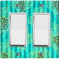 thumbnail image 1 of Metal Light Switch Plate Cover Elegant Grape Vine Teal Striped Damask DAM089, 1 of 13