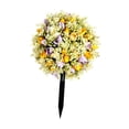 thumbnail image 2 of Estaca de jardín de flores artificiales decorativas multiusos flor realista Amarillo púrpura, 2 of 9