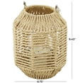thumbnail image 3 of DecMode Brown Paper Handmade Decorative Candle Lantern with Glass Holder and Handle, 3 of 7