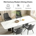 thumbnail image 6 of Hawsaiy Modern Upholstered Dining Chairs Set of 6, Comfy Kitchen Side Chairs with Thick Cushions & Metal Legs, Dark Gray, 6 of 8