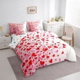 thumbnail image 3 of Castle Fairy Romantic Stripes Love Heart Twin Bedding Sets 7-Piece for Kids Teens Adults,Valentine's Day Festival Bedding Comforter Set Microfiber,Red White Breathable Sheet Sets, 3 of 8