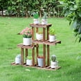 thumbnail image 4 of Wisfor Solid Pine Wood Plant Stand Mothproof 8 Potted Flower Succulents Display Shelf Indoor Outdoor,22.8x4.5x19.7 inch, 4 of 13