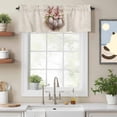 thumbnail image 3 of Rod Pocket Window Valances Retro Easter Eggs Short Kitchen Curtains Watercolor Pastoral Flowers on Linen Window Treatment Drapes for Bedroom Bathroom Living Room 56x16In,1 Panel, 3 of 9