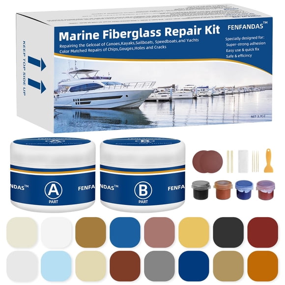 Kit de reparación de fibra de vidrio marino FENFANDAS Boat Repair con color