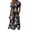 Black, variant on Boho Dresses for Women Short Sleeve Wrap V-Neck Hight Waist Sundress Casual Summer Beach Vacation Dress