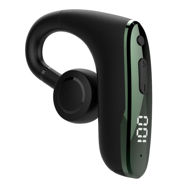 Auriculares Bluetooth, ligeros, con cancelación de ruido, micrófono integrado y pantalla digital. Verde