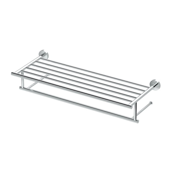Gatco Glam 24" Minimalist Bathroom Spa Wall Mounted Towel Rack, Chrome