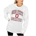 thumbnail image 4 of Women's Gameday Couture White Ohio State Buckeyes Mind Games Oversized Long Sleeve T-Shirt, 4 of 6