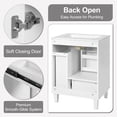 thumbnail image 6 of 24" Bathroom Vanity with Undermount Sink, Solid Wood Frame Bathroom Cabinet with 2-tier Pull-out Basket and Deep Drawer, for Bathrooms, White, 6 of 9