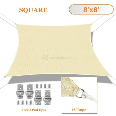 Patio Sun Shades Home Depot Sunshades Depot Sun Shade Sail Rectangle Tan Beige 180GSM Permeable Canopy Customize Size Available Commercial For Patio Garden Preschool Kindergarten Playground Outdoor Facility Activities ()