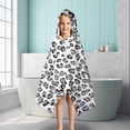 thumbnail image 6 of White and Gray Of Leopard Print Hooded Bath Towel，50"x30" for Ages 3 To 12 Kids, Quick Dry Lightweight Soft Microfiber Hood Beach Towel Cover Up for Kids, 6 of 7