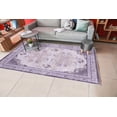 thumbnail image 2 of Rose Turkish Area Rug, Vintage Boho Oriental Culture Style Pattern of Swirling and Curlicue Flowers, Soft Carpet for Living Room Decor with Distressed Look, 2.6' x 5', Lilac Quartz Ecru, by Ambesonne, 2 of 6