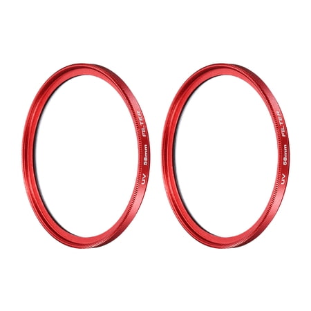 Uxcell Ultra Slim Lens Filter (58mm 2Pcs) - Multi Coating Aluminum Circular Screw-in Camera Protection Lens Filter for Camera Photography Lens Red