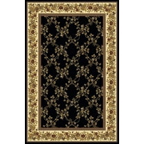 Radici Usa Noble Area Rug 1427 Black Floral Country 5' 5" x 8' 3" Rectangle