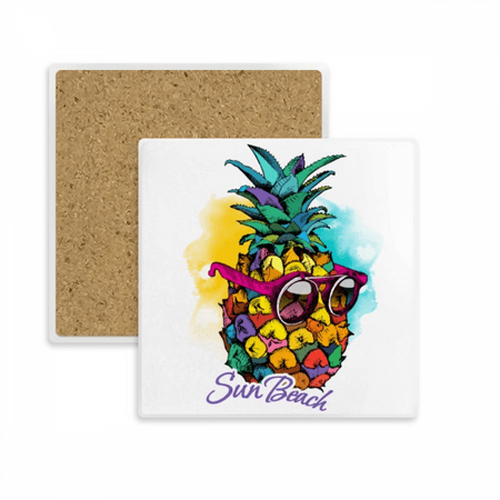 

Sunglasses Pineapple Tropical Style Fruit Square Coaster Cup Mat Mug Subplate Holder Insulation Stone