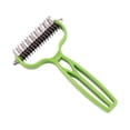 thumbnail image 2 of FEOLGEHLY Double Sided Pet Dematting Comb for Dogs and Cats, Stainless Steel Undercoat Rake for Long Hair, Safe Deshedding and Detangling Pet Brush for Grooming (Green), 2 of 8