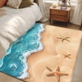 thumbnail image 4 of Ocean Beach Area Rug 4x6 FT, Non Slip Kids Room Carpet, Starfish Sea Waves Coastal Seaside Sand Washable Soft Floor Carpet Non-Shedding Throw Rug for Dorm Kitchen Study Room Home Office Bedside, 4 of 9