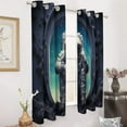 thumbnail image 2 of Funny Astronaut Window Curtain Panels Grommet Blackout Curtains Blackout Curtains for Living Room, 2 of 7
