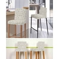 thumbnail image 5 of Farmhouse Sage Green Bar Stool Covers Set of 6, Vintage Flower Leaf Botanical Stretch Washable Bar Chair Covers with Backs, Removable Pub Counter Height Chair Cover for Kitchen Dining Room Cafe, 5 of 7