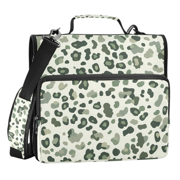 ALAZA Zipper Binder Leopard Green-a1 3 Ring Trapper Keeper File Folder Organizer Bag
