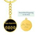 thumbnail image 5 of Dogo Argentino Mama Circle Keychain Stainless Steel or 18k Gold Dog Mom Pendant, 5 of 12