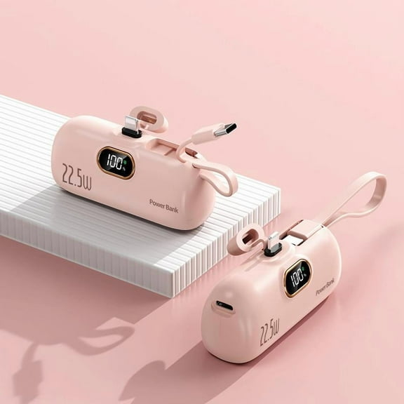 5000mAh Mini Portable Charger Power Bank for phone, 22.5W Fast Charger with 3-Output and Digital Display, Lightwight and Compact