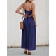 thumbnail image 3 of Vestido CUPSHE para mujer, cuello en V, maxi sol, azul marino, talla XL, 3 of 5