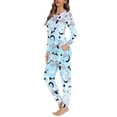 thumbnail image 2 of Suhoaziia Sleepwear for Women Nightgown Halloween Star Polka Dots Pajamas Top and Pants Skin Friendly Halloween Gift Print Graphic Sleep Set Leisure Time Size 2XL Long Sleeve Suit, 2 of 5