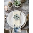 thumbnail image 2 of Fall Blue Cloth Napkins Set of 8 Reusable Dinner Napkins, Thanksgiving White Pumpkin Vintage Eucalyptus Cocktail Napkin Washable Table Napkins for Wedding/Holiday Party/Baby Shower 20"x20", 2 of 7