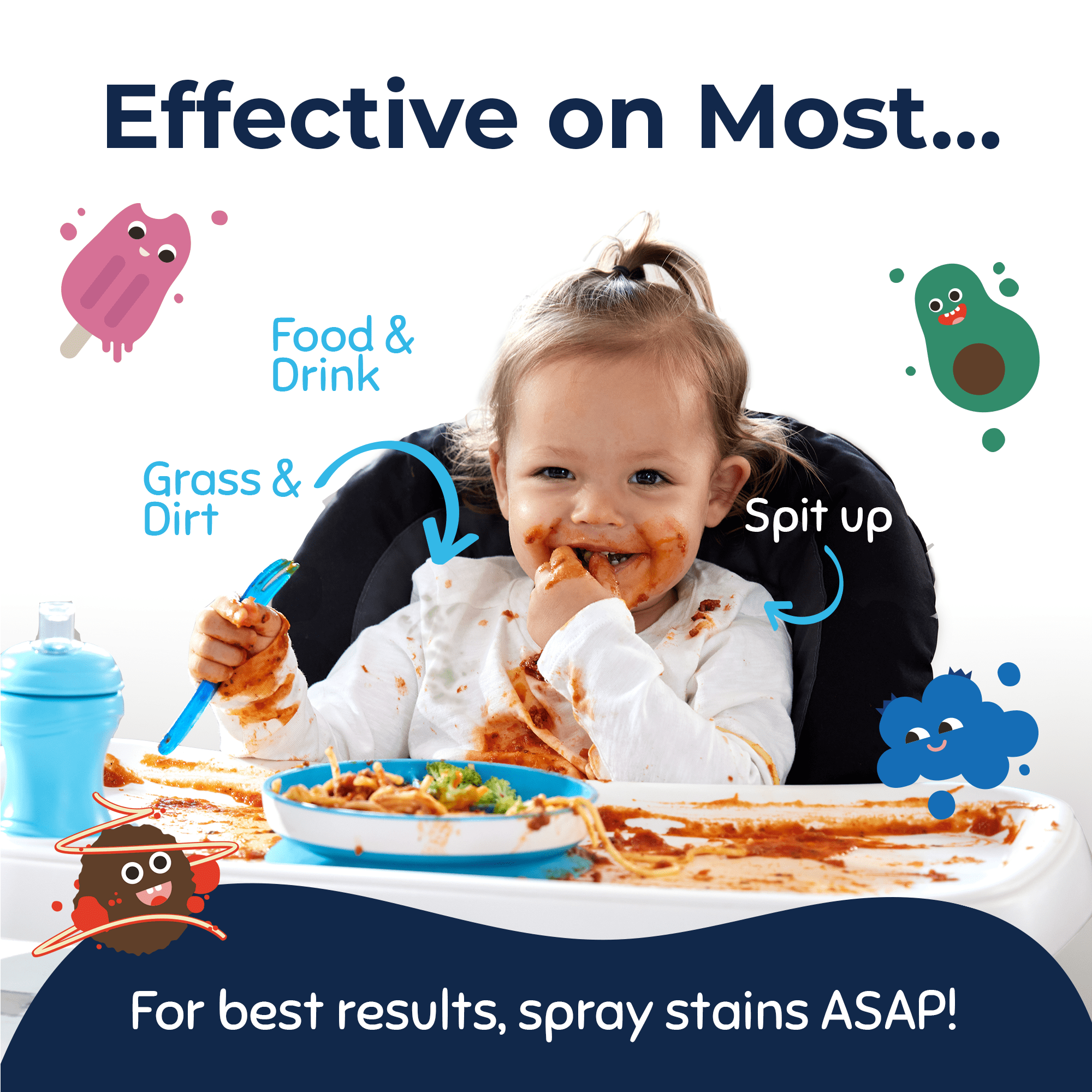 Miss Mouth's Messy Eater Stain Treater Refill Pouch, 16 floz, Stain Remover for Food, Grease, Coffee & More, Gentle on Laundry
