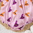 thumbnail image 6 of Gvdentm Baby Girl Halloween Outfit Long Sleeve Bubble Romper Fall Winter Pumpkin Print Smocked Bodysuit(Purple,12-18 Months), 6 of 8