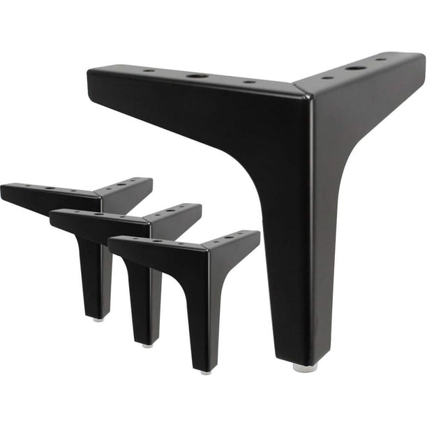 Patas para muebles de 7 "/ 17,5 cm, 4 patas modernas de triángulo de diamante de metal para muebles, repuesto de bricolaje para gabinete, armario, sofá, silla, otomana