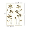 thumbnail image 3 of DecMode Gold Metal Floral Wall Decor with Gold Frame (2 Count), 3 of 10