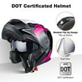 thumbnail image 3 of AHR RUN-M3 Modular Flip Up Helmet Full Face Dual Visor DOT Motorcycle Bike L, 3 of 9