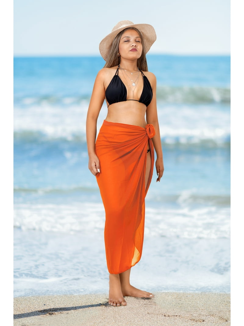 HAPPY BAY Chiffon Cover Up Long Sarong for Women Skirt Bikini Cover-ups Dress Women's Pool Beach Wrap One Size Plus Solid, Orange - Walmart.com HAPPY BAY Chiffon Cover Up Long Sarong for Women Skirt Bikini Cover-ups Dress Women's Pool Beach Wrap One Size Plus Solid, Orange - Walmart.com