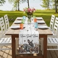 thumbnail image 4 of Table Runners 90 Inches Long Dress Scarves, Rabbits Pine Cone Farmhouse Coffee/Dining/Kitchen Table Runner for Living Room, Sweet Home Texture Farmhouse Grey Wooden 13x90 Inch, 4 of 9