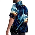 thumbnail image 3 of Starry Shark Men's Short Sleeve Beach Shirts Button Down Poplin Casual Printed Summer Unisex, 3 of 6