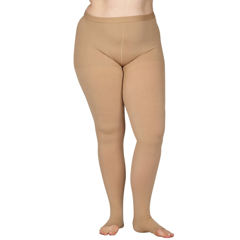 6XL Plus Size Support Tights 20-30mmHg for Saphenous Vein - Beige, 6X-Large