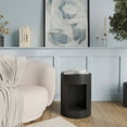 thumbnail image 6 of LeisureMod 14" Wide Round Side Table in Fiberstone with Open Storage Compartment and Painted Finish Indoor Outdoor Use Modern Home, Living Room, Bedroom, Patio, Garden Nook Collection in Black, 6 of 11