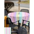 thumbnail image 6 of Square Outdoor Tablecloth with Umbrella Hole Pink Aqua Stripes Outside Table Cloth Waterproof Patio Table Cover Geometric Yellow Geometric Zipper Tablecloths for Picnic Party Camping 54x54 Inch, 6 of 8