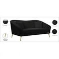 thumbnail image 4 of Meridian Furniture Hermosa Black Velvet Loveseat, 4 of 5