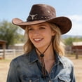 thumbnail image 2 of OJSFQUFP Cowboy Hat for Women and Men with Shapeable Wide Brim Cattleman Western Hats for Cowboys, 2 of 8