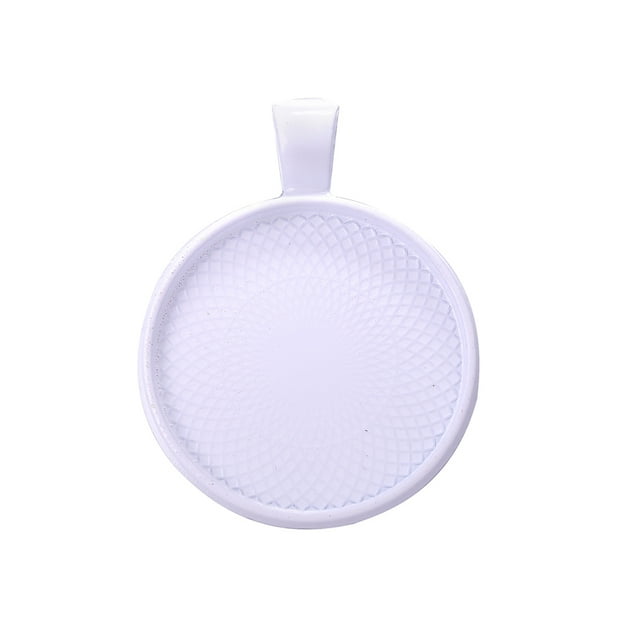 maskred 100pcs Base Pendentif Plateau Rond Blanc Auto-Assemblage Découvertes Artisanat Collier Pendentifs Accessoire Mode Coloré Jaune Blanc