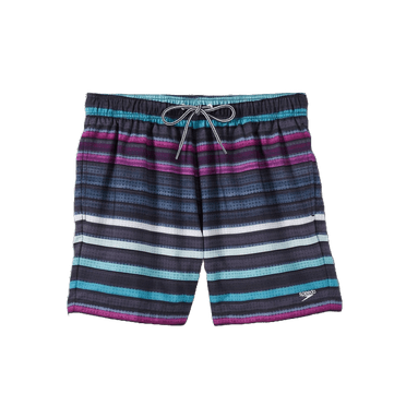 Speedo Men's 5.5" Volley Anthracite Cliff Stripe Swim Trunks - Purple, Medium