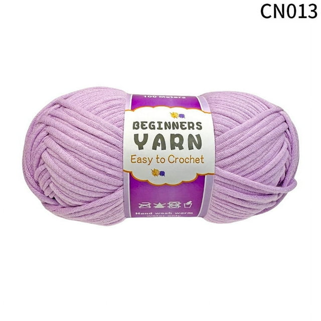Nvzi Hilo de 100 g para crochet, hilo suave, hilo de crochet, hilo de mezcla de nailon, algodón y acrílico, hilo de tejer para muñecas, cestas, bolsos, sombreros, mantas, morado claro